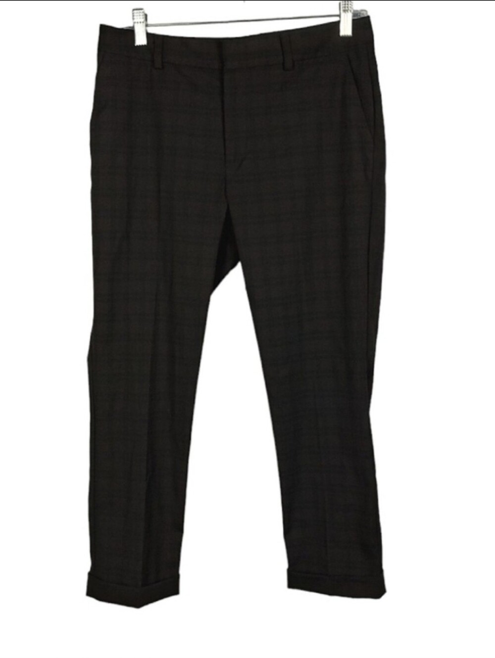 Banana Republic Cuffed Flare Cropped Pants Plaid Print Size 2